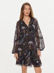 Guess Sukienka codzienna Yvette W4BK29 WDW82 Czarny Regular Fit. Czarne sukienki damskie Guess, z aplikacjami, z syntetyku, bez ramiączek. Za 279.99 zł.