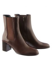 Högl Skórzane botki "Edna" w kolorze brązowym rozmiar: 38,5. Brązowe botki damskie Högl, eleganckie, bez obcasa, bez zapięcia. Za 519.95 zł.