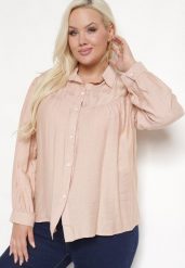 Różowa Koszula z Wiskozą Ozdobiona Haftem Valotina. Czerwone koszule damskie Born2be, xl, bez wzorów, z wiskozy, bez kołnierzyka, bez ramiączek. Za 84.99 zł.