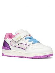Geox Sneakersy J Washiba Girl J55HXA 054AJ C1Z8H M Biały. Białe buty sportowe dziewczęce Geox, bez wzorów, ze skóry, bez zapięcia. Za 229.99 zł.