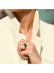 CARATELLI Złoty pierścionek "Amour de Panthères" z diamentami rozmiar: 58. Czarne pierścionki damskie CARATELLI, z diamentem, złote. Za 2,497.99 zł.