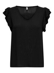 ONLY Bluzka "Chiara" w kolorze czarnym rozmiar: S. Czarne bluzki damskie Only, s, bez wzorów, z wiskozy, bez kołnierzyka, bez ramiączek. Za 66.00 zł.