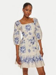 TWINSET Sukienka letnia 241TT2423 Écru Regular Fit. Sukienki damskie Twinset, bez wzorów, z bawełny, bez ramiączek. Za 319.99 zł.