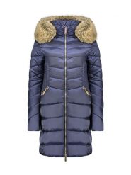 Canadian Peak Płaszcz zimowy "Bololitaeak" w kolorze granatowym rozmiar: XXL. Niebieskie płaszcze damskie Canadian Peak, na zimę, xxl, bez wzorów, z puchu, bez kaptura. Za 322.73 zł.