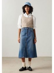 Levi's Spódnica dżinsowa w kolorze niebieskim rozmiar: W27. Niebieskie spódnice damskie Levi's, s, z aplikacjami, z bawełny, klasyczne, midi. Za 152.98 zł.
