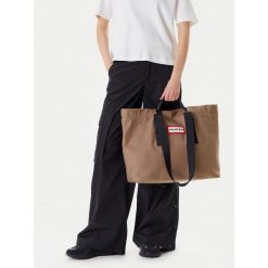Torebka Hunter. Brązowe shopper bag Hunter, bez wzorów, bez dodatków. Za 159.99 zł.