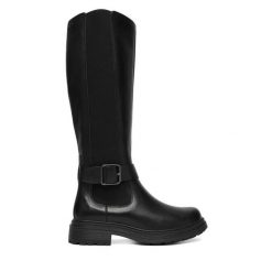 Kozaki Clarks. Czarne kozaki damskie Clarks, bez obcasa, na płaskiej podeszwie, bez zapięcia. Za 789.99 zł.