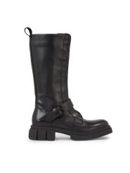 Tommy Hilfiger Kozaki Cool Monochromatic Bikerboot FW0FW07338 Czarny. Czarne kozaki damskie Tommy Hilfiger, ze skóry, bez obcasa, na płaskiej podeszwie, bez zapięcia. Za 1,099.00 zł.