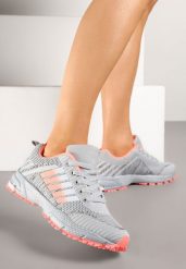 Jasnoszare Buty Sportowe Sznurowe z Paskami na Cholewce Jonevia. Szare obuwie sportowe casual damskie Renee. Za 89.99 zł.