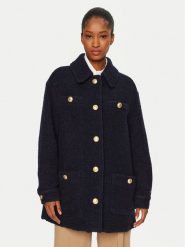 Tommy Hilfiger Płaszcz wełniany WW0WW43762 Granatowy Regular Fit. Niebieskie płaszcze damskie Tommy Hilfiger, na zimę, bez wzorów, z wełny, bez kaptura. Za 1,439.00 zł.