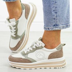 Białe skórzane sneakersy damskie Filippo Dp6787/25. Białe obuwie sportowe damskie Filippo, na jesień, z dresówki, bez zapięcia, trekkingowe. Za 229.00 zł.