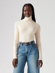 Levi's Golf w kolorze kremowym rozmiar: M. Brązowe golfy damskie Levi's, m, bez wzorów, ze splotem, bez ramiączek. Za 158.10 zł.