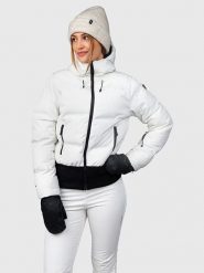 Brunotti Kurtka narciarska "Firecrown" w kolorze białym rozmiar: L. Białe kurtki sportowe damskie Brunotti, l, bez wzorów, bez kaptura. Za 404.99 zł.