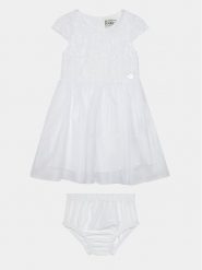 Guess Sukienka elegancka A4RK01 WFYM0 Biały Regular Fit. Białe sukienki dziewczęce Guess, z aplikacjami, z syntetyku, bez ramiączek. Za 319.99 zł.