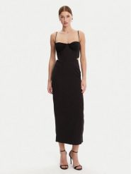 BARDOT Sukienka wieczorowa 58535DB Czarny Regular Fit. Czarne sukienki damskie Bardot, bez wzorów, z syntetyku, wizytowe, bez ramiączek. Za 339.99 zł.