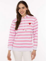 Zwillingsherz Bluza w kolorze biało-różowym rozmiar: L/XL. Białe bluzy damskie Zwillingsherz, l, bez wzorów, z kapturem. Za 154.95 zł.