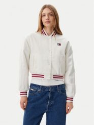 Tommy Jeans Kurtka bomber Satin Coach DW0DW20229 Biały Regular Fit. Białe kurtki damskie Tommy Jeans, m, bez wzorów, z jeansu, bez kaptura. Za 509.99 zł.
