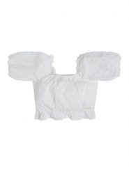 Guess Bluzka J3GH02 WFGJ0 Biały Regular Fit. Białe bluzki i koszule dziewczęce Guess, z aplikacjami, z bawełny, bez kołnierzyka, bez ramiączek. Za 169.99 zł.