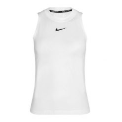 Tank top tenisowy damski Nike Court Dri-Fit Advantage Tank. Białe koszulki sportowe damskie Nike, bez wzorów, bez ramiączek, tenisowe, dri-fit (nike). Za 239.99 zł.