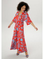 Aniston Sukienka w kolorze czerwono-błękitnym rozmiar: 44. Czerwone sukienki damskie Aniston, bez wzorów, bez ramiączek. Za 65.69 zł.