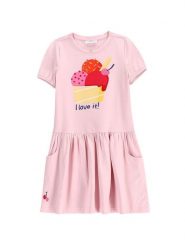 Coccodrillo Sukienka codzienna WC5129201HGK Różowy Regular Fit. Czerwone sukienki dziewczęce COCCODRILLO, bez wzorów, z bawełny, bez ramiączek, proste. Za 49.90 zł.