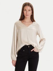 Maryley Bluzka 25IB824/18LA Beżowy Regular Fit. Brązowe bluzki damskie Maryley, l, bez wzorów, z wiskozy, bez kołnierzyka, bez ramiączek. Za 169.99 zł.