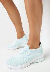 Zielone Płaskie Buty Sportowe z Elastyczną Cholewką przed Kostkę Atale. Zielone obuwie sportowe casual damskie Born2be, bez zapięcia. Za 54.99 zł.