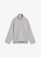 Bluza oversize z materiału w optyce wełny. Brązowe bluzy damskie bonprix, bez wzorów, z wełny, bez kaptura. Za 109.99 zł.