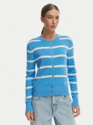 Tommy Hilfiger Kardigan WW0WW49617 Niebieski Regular Fit. Niebieskie kardigany damskie Tommy Hilfiger, m, bez wzorów, z bawełny. Za 699.99 zł.