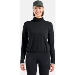 Bluza bez kaptura Odlo Mid Layer ESSENTIAL THERMAL. Czarne bluzy damskie ODLO, bez wzorów, bez kaptura. Za 319.99 zł.