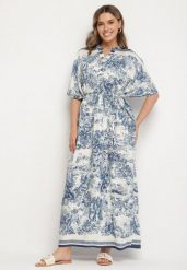 Niebieska Sukienka Typu Oversize z Wiskozą w Abstrakcyjny Wzór Lunalessa. Niebieskie sukienki damskie Born2be, bez wzorów, z wiskozy, eleganckie, bez ramiączek. W wyprzedaży za 72.24 zł.