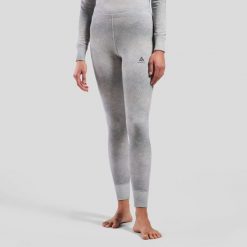 Spodnie Odlo BL BOTTOM long ACTIVE WARM x POW. Szare spodnie sportowe damskie ODLO, l, bez wzorów, z materiału, na fitness i siłownię. Za 249.99 zł.
