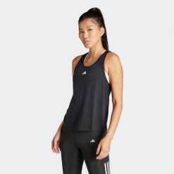 Koszulka fitness damska ADIDAS bez rękawów. Czarne koszulki damskie Adidas, l, bez wzorów, z materiału, bez kołnierzyka, bez ramiączek. W wyprzedaży za 79.99 zł.