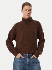 Barbour Golf Stanford LKN1864RU51 Brązowy Oversize. Brązowe golfy damskie Barbour, bez wzorów, z wełny, bez ramiączek. Za 614.99 zł.