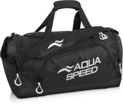 Torba sportowa pływacka na ramię 35l Aqua Speed. Czarne torby sportowe Aqua-Speed, bez wzorów, z materiału. Za 94.99 zł.