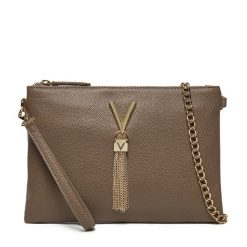 Torebka Valentino. Brązowe torebki wieczorowe damskie Valentino, bez wzorów, bez dodatków. Za 189.99 zł.