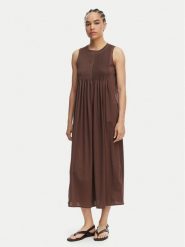 Weekend Max Mara Sukienka codzienna Ricordo 2615621022 Brązowy Regular Fit. Brązowe sukienki damskie Weekend Max Mara, bez wzorów, z bawełny, bez ramiączek. Za 949.99 zł.