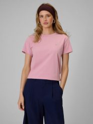 4F T-shirt regular gładki damski - różowy L. Czerwone t-shirty damskie 4F, l, bez wzorów, z bawełny, bez kołnierzyka. Za 49.99 zł.