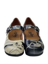 Goby Baleriny w kolorze kremowo-czarnym z paskiem rozmiar: 36. Brązowe balerinki damskie Goby, bez wzorów, z materiału. Za 195.99 zł.