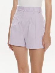 Tommy Jeans Szorty materiałowe Claire DW0DW17775 Fioletowy Regular Fit. Fioletowe szorty damskie Tommy Jeans, bez wzorów, z bawełny. Za 219.99 zł.