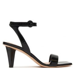 Sandały AGL. Czarne sandały damskie AGL, bez wzorów, bez obcasa, na słupku, bez zapięcia. Za 1,739.00 zł.