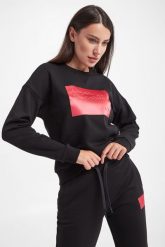 Bluza dresowa damska ARMANI EXCHANGE. Bluzy damskie Armani Exchange, m, bez wzorów, z dresówki, bez kaptura. W wyprzedaży za 383.67 zł.