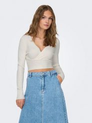 ONLY Sweter w kolorze kremowym rozmiar: S. Brązowe swetry klasyczne damskie Only, s, bez kołnierzyka. Za 96.60 zł.