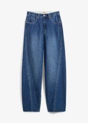 Jeansy typu ballon, high waist, super soft. Niebieskie jeansy damskie bonprix, z podwyższonym stanem. Za 124.99 zł.