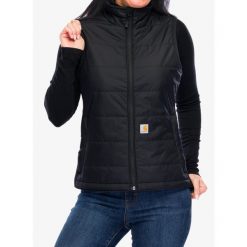 Kamizelka ocieplana damska Carhartt Relaxed Fit Lightweight Insulated Vest. Czarne kamizelki damskie Carhartt, xs, bez wzorów, bez kaptura. Za 318.99 zł.