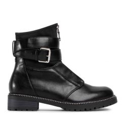 Botki DeeZee. Czarne botki damskie DeeZee, bez obcasa, na płaskiej podeszwie, bez zapięcia. Za 119.99 zł.