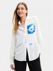 Desigual Koszula Genova 24SWCW21 Biały Regular Fit. Białe koszule damskie Desigual, l, bez wzorów, z wiskozy, bez kołnierzyka, bez ramiączek. Za 209.99 zł.