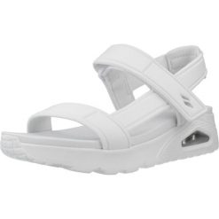 Sandały SKECHERS UNO - SUMMER STAND 2 Biały. Białe sandały damskie Skechers, bez wzorów, z tkaniny, bez obcasa, bez zapięcia. Za 292.99 zł.