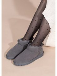 Gooce Skórzane botki zimowe "Mindy" w kolorze szarym rozmiar: 36. Szare botki damskie Gooce, na zimę, ze skóry, bez obcasa, bez zapięcia. Za 153.71 zł.