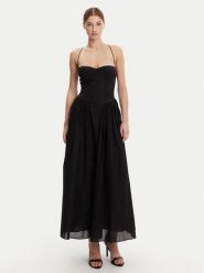 Bardot Sukienka wieczorowa 59786DB Czarny Regular Fit. Czarne sukienki damskie Bardot, bez wzorów, z bawełny, wizytowe, bez ramiączek. Za 379.99 zł.